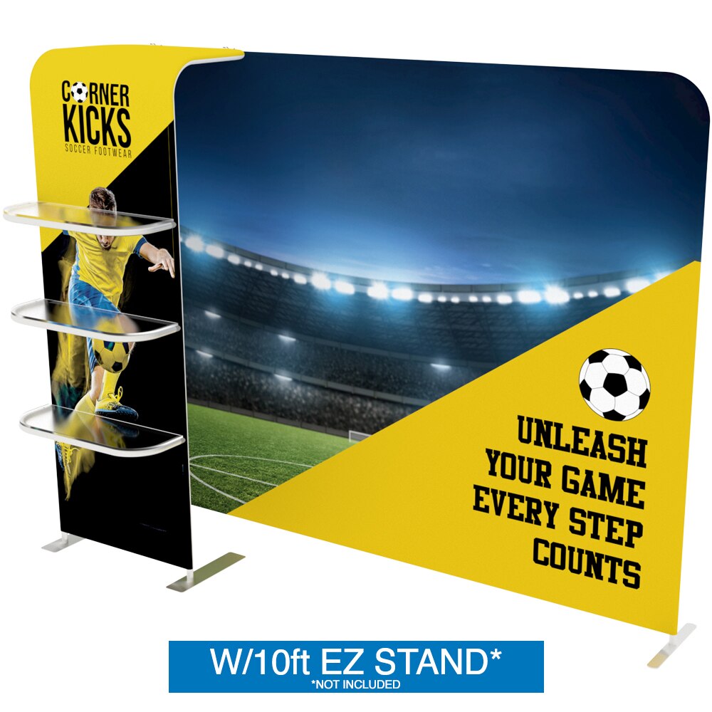 EZ Stand Waterfall Shelves — Double Sided Graphic Package